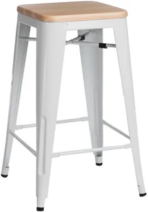 D2.Design Hoker Paris Wood 75cm biały sosna natura 72870 - Taborety i hokery - miniaturka - grafika 2