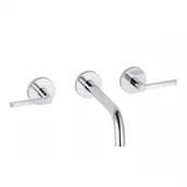 Baterie umywalkowe - Kludi 201440515 NOVA FONTE Puristic ścienna bateria umywalkowa wylewka 180 mm uchwyty proste - miniaturka - grafika 1