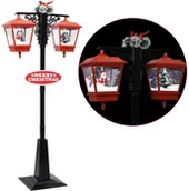 Pozostałe akcesoria świąteczne - vidaXL Świąteczna latarnia z Mikołajem, czarno-czerwona, 81x40x188 cm - miniaturka - grafika 1