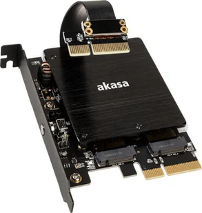 Akasa Adapter Dual M.2 SSD PCIe z chłodzeniem i oświetleniem RGB LED (AK-PCCM2P-04) - Adaptery i przejściówki - miniaturka - grafika 2