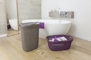 Curver Kosz do przenoszenia prania Knit, kremowy - Kosze na bieliznę - miniaturka - grafika 4