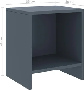 vidaXL Lumarko Szafka nocna, jasnoszara, 35x30x40 cm, lite drewno sosnowe 322237 - Szafki nocne - miniaturka - grafika 12