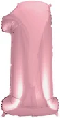 Balony i akcesoria - GoDan Balon foliowy cyfra 1 45" różowy jasny BC-HRO1 - miniaturka - grafika 1