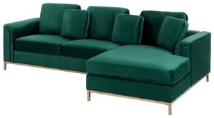 Beliani Sofa lewostronna welurowa szmaragdowa OSLO - Sofy i kanapy - miniaturka - grafika 3