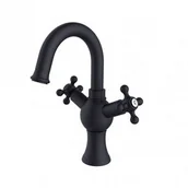 Baterie umywalkowe - BESCO Bateria umywalkowa Retro II czarny matt - miniaturka - grafika 1