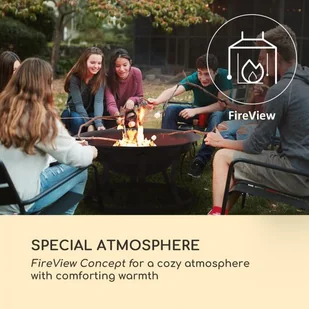 Blumfeldt Blumfeldt Pentos Misa paleniskowa 2 w 1  73 cm łapacz iskier  60 cm grill żeliwo, czarny GQ15-Pentos - Paleniska ogrodowe - miniaturka - grafika 3