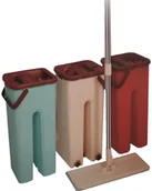 Miotły, szufle, mopy - Mop Płaski Z Wyciskaczem Wiadro Dwukomorowe Wkłady - miniaturka - grafika 1