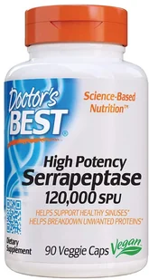 DOCTOR'S BEST High Potency Serrapeptase 120,000 SPU 90vegcaps - Witaminy i minerały dla sportowców - miniaturka - grafika 6