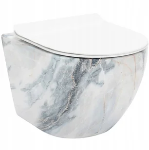 Rea Łazienka z wyobraźnią Misa WC Carlos Slim Granit Biała Bezrantowa Podwieszana C8002 - Miski WC - miniaturka - grafika 2