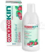 Płyny do płukania jamy ustnej - Laboratorios KIN OrthoKIN MouthRinse STRAWBERRY 500ml płyn ortodontyczny do higieny jamy ustnej dla osób noszących aparat ortodontyczny - miniaturka - grafika 1