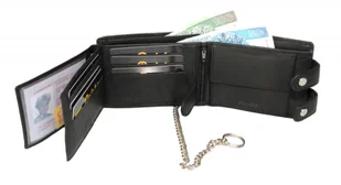 Wild Portfel Męski Skóra Naturalna Duży Poziomy Z Zapięciem Podwójnym I Łańcuszkiem 5647 - Portfele - miniaturka - grafika 7