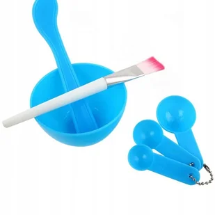 Zestaw: Miska, Miarki, Pędzel Do Masek, Alg Niebie - Pozostałe akcesoria kosmetyczne - miniaturka - grafika 2