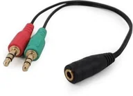 Kable komputerowe i do monitorów - Gembird Kabel Minijack 3.5 Minijack 3.5 x2 gniazdo wtyk 0.2m Czarny CCA-418 CCA-418 - miniaturka - grafika 1