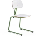 Meble do szkół i przedszkoli - AJ Produkty Krzesło szkolne YNGVE, na płozach, zielony, biały, H 460 mm - miniaturka - grafika 1