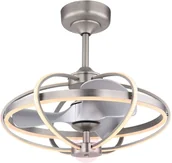 Wentylatory sufitowe - Globo Lighting Deckenventilator Simona Fernbedienung nickel matt - miniaturka - grafika 1