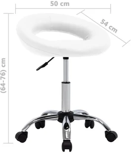 Fotel biurowy, krzesło biurowe vidaXL Krzesło robocze na kółkach, białe, sztuczna skóra - Fotele i krzesła biurowe - miniaturka - grafika 7