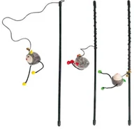 Zabawki dla kotów - Karlie flamingo Wędka z szarą myszką FLAMINGO - miniaturka - grafika 1