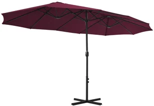 vidaXL Parasol ogrodowy na słupku aluminiowym, 460 x 270 cm, bordowy - Parasole ogrodowe - miniaturka - grafika 5