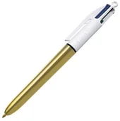 Długopisy - BIC Długopis automatyczny 4Colours Shine Gold (złota obudowa) 4 kolory 8097 - miniaturka - grafika 1