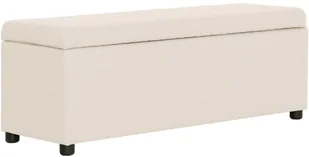 vidaXL Ławka ze schowkiem, 116 cm, kremowa, poliester vidaXL - Ławki do przedpokoju - miniaturka - grafika 2
