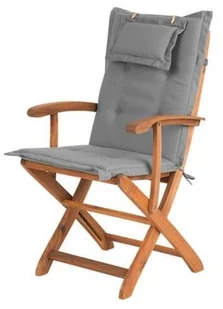 Beliani Zestaw 2 krzeseł ogrodowych drewnianych z szarymi poduszkami MAUI - Fotele i krzesła ogrodowe - miniaturka - grafika 3