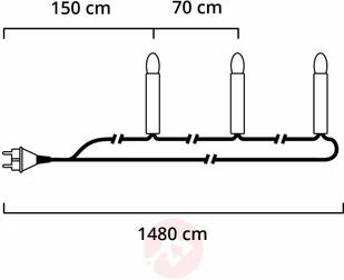 Konstsmide 20-punktowy łańcuch żarówki imitujące wosk 14,8m - Lampy ogrodowe - miniaturka - grafika 2