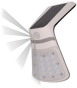 Orno solarny kinkiet LED z czujnikiem ruchu Nocturne 2W 240lm 4000K 120° 1200mAh biały IP65 OR-SL-6107WLR4 - Lampy ogrodowe - miniaturka - grafika 2