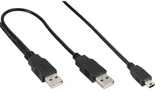 InLine Kabel USB 2x USB A/Mini USB 5pin 1m Czarny 33107X - Kable USB - miniaturka - grafika 2