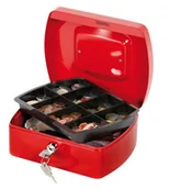 Sejfy i kasy pancerne - Metalkas Q-CONNECT na pieniądze Q-CONNECT, średnia, 205x85x160mm, czerwona KF04249 - miniaturka - grafika 1