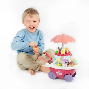 Woopie Lumarko Sklep Food Truck Cukiernia Wózek Stoisko Z Lodami Słodyczami Dźwięk Światło + 36 Akc! 29993 Lek - Zabawy w naśladowanie dorosłych - miniaturka - grafika 3