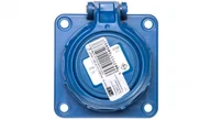 Osprzęt siłowy - PCE Gniazdo tablicowe /pokrywa na zawiasach/ 10/16A 2P+Z 230V /75x75/ niebieskie IP68 NAUTILUS 20342-8b 20342-8b - miniaturka - grafika 1