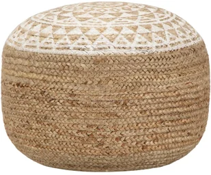 vidaXL vidaXL Ręcznie robiony puf, biały, 40 x 45 cm, juta - Pufy i podnóżki - miniaturka - grafika 2