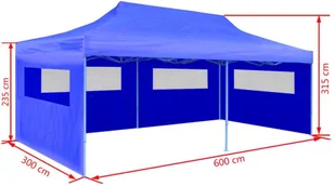 vidaXL vidaXL Namiot imprezowy, rozkładany 3 x 6 m niebieski - Pawilony ogrodowe - miniaturka - grafika 19