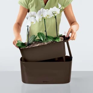 Lechuza Donica Delta 20 ALL-IN-ONE, taupe, wysoki połysk, 15566 - Donice - miniaturka - grafika 2