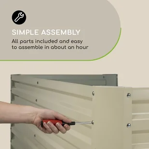 Blumfeldt Blumfeldt High Grow Straight Grządka podwyższona 180 x 60 x 90 cm 970 l stal ocynkowana kolor beżowy GDMB4-Highgrow-St-BG - Pozostałe akcesoria do uprawy roślin - miniaturka - grafika 4