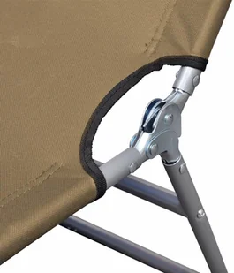 vidaXL Składany leżak z zagłówkiem i regulowanym oparciem, kolor taupe - Leżaki ogrodowe - miniaturka - grafika 6