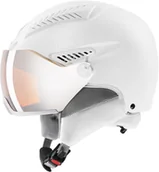 Kaski narciarskie - Uvex hlmt 600 Visor Kask, all white mat 53-55cm 2020 Kaski narciarskie S5662365004 - miniaturka - grafika 1