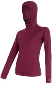 Pozostała odzież narciarska - Sensor Merino DF Womens T-Shirt with Hoodie Long Sleeves Purpurowa S 2018-2019 - miniaturka - grafika 1