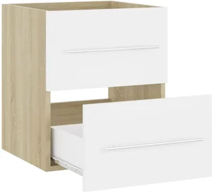 VidaXL Lumarko Szafka pod umywalkę, biel i dąb sonoma, 41x38,5x48 cm, płyta 804688 VidaXL - Meble łazienkowe - miniaturka - grafika 4