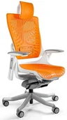 Fotele i krzesła biurowe - Unique Meble Fotel biurowy WAU 2 biały/elastomer tpe-12 mango - miniaturka - grafika 1