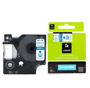 Dymo strefadrukarek.pl Taśma D1 53711 24mm x 7m przeźroczysta niebieski nadruk - zamiennik | OSZCZĘDZAJ DO 80% - ZADZWOŃ! 730811399 PROMOCJA! D1-53711 - Etykiety do drukarek - miniaturka - grafika 2