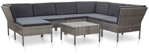 vidaXL 8-cz. zestaw wypoczynkowy do ogrodu, poduszki, rattan PE, szary - Meble ogrodowe vidaXL 8-cz. zestaw wypoczynkowy do ogrodu, poduszki, rattan PE, szary - Meble ogrodowe - miniaturka - grafika 1