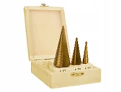 Wiertła - HSS Wiertła Stopniowe Tytan Stożkowe 3el. 4-32MM - miniaturka - grafika 1