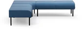 Inne meble biurowe - AJ Produkty Ławka narożna VARIETY, do wewnątrz, tkanina Pod CS, niebieski - miniaturka - grafika 1