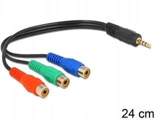 Delock adapter/rozdzielacz Mini Jack 3.5mm 4pin -> 3 x RCA (F) 62499 - Kable - miniaturka - grafika 3
