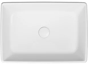 Cersanit Umywalka nablatowa CITY SP50 prostokątna z ceramicznym korkiem K35-048 K35-048 - Umywalki - miniaturka - grafika 2