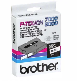 Brother Oryginał Taśma 9mm/8m biała z czarnym nadrukiem TX221 - Dodatki do drukarek i skanerów - miniaturka - grafika 3