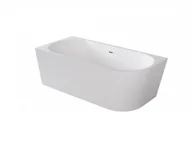 Wanny - Besco Wanna wolnostojąca przyścienna 150x75 ZOYA Prawa + Złota maskownica syfonu - miniaturka - grafika 1