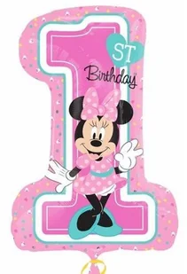 Amscan Balon foliowy Cyfra Minnie 1 urodziny - Urodziny dziecka - miniaturka - grafika 3