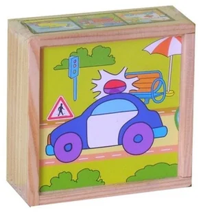 Brimarex KLOCKI DREWNIANE W SKRZYNCE UKŁADANKA POJAZDY - Klocki - miniaturka - grafika 3